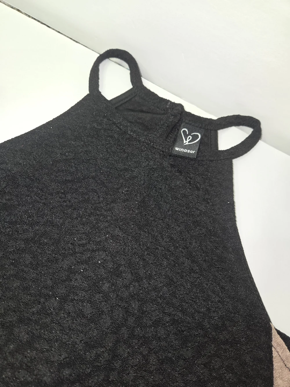 Windsor Black and Beige Halter Bodycon Midi Dress - Picture 3 of 5